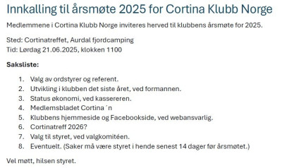 Årsmøteinnkalling 2025